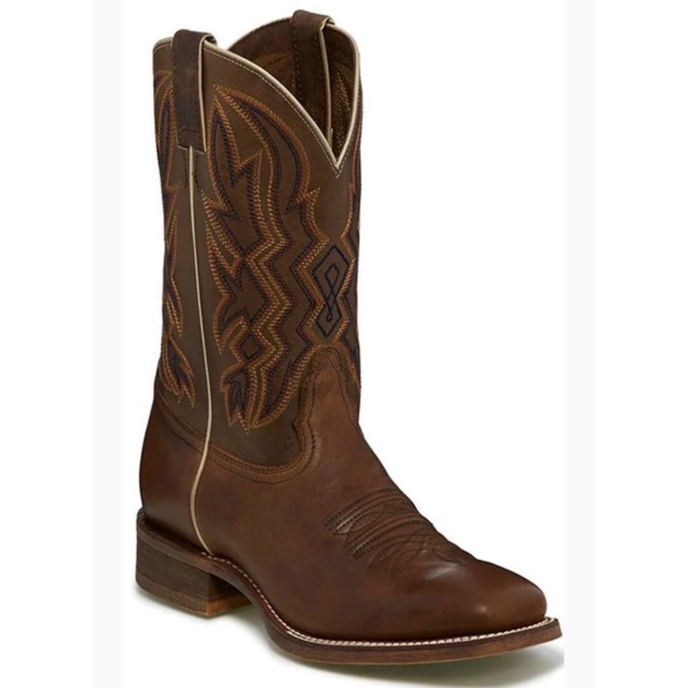 Nocona Boots Mens Deputy Vintage Brown Leather Cowboy Boots Square Toe 12EE Wide